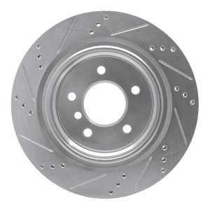 BMW M3 Brake Rotor (1) - Rear - R1 Concepts - Drilled & Slotted - Silver - `95-`02
